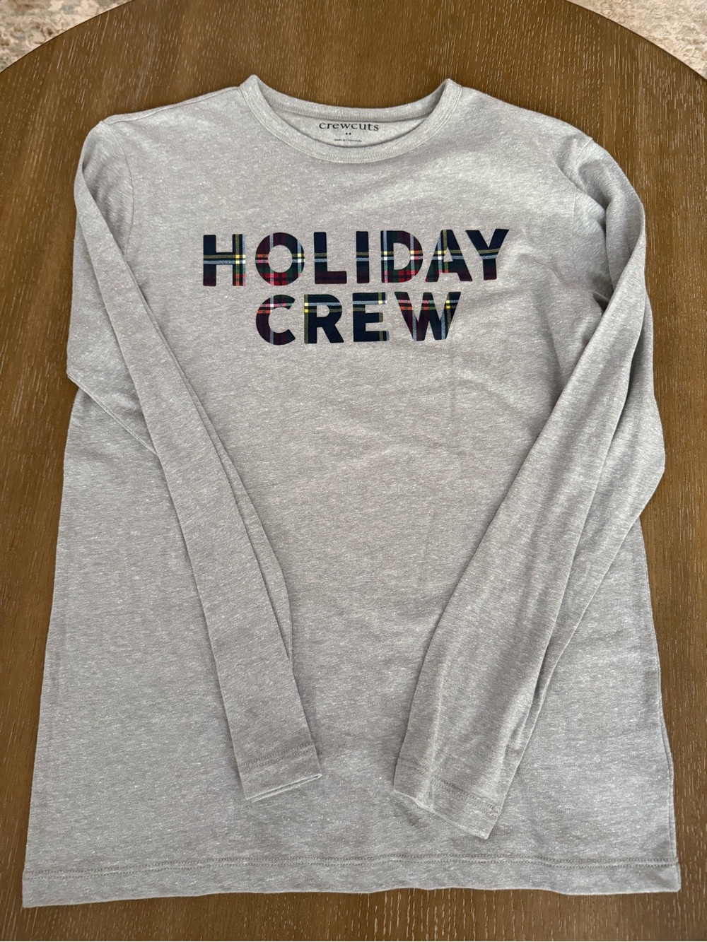 Crewcuts Gray Long-Sleeve Tee with Plaid
